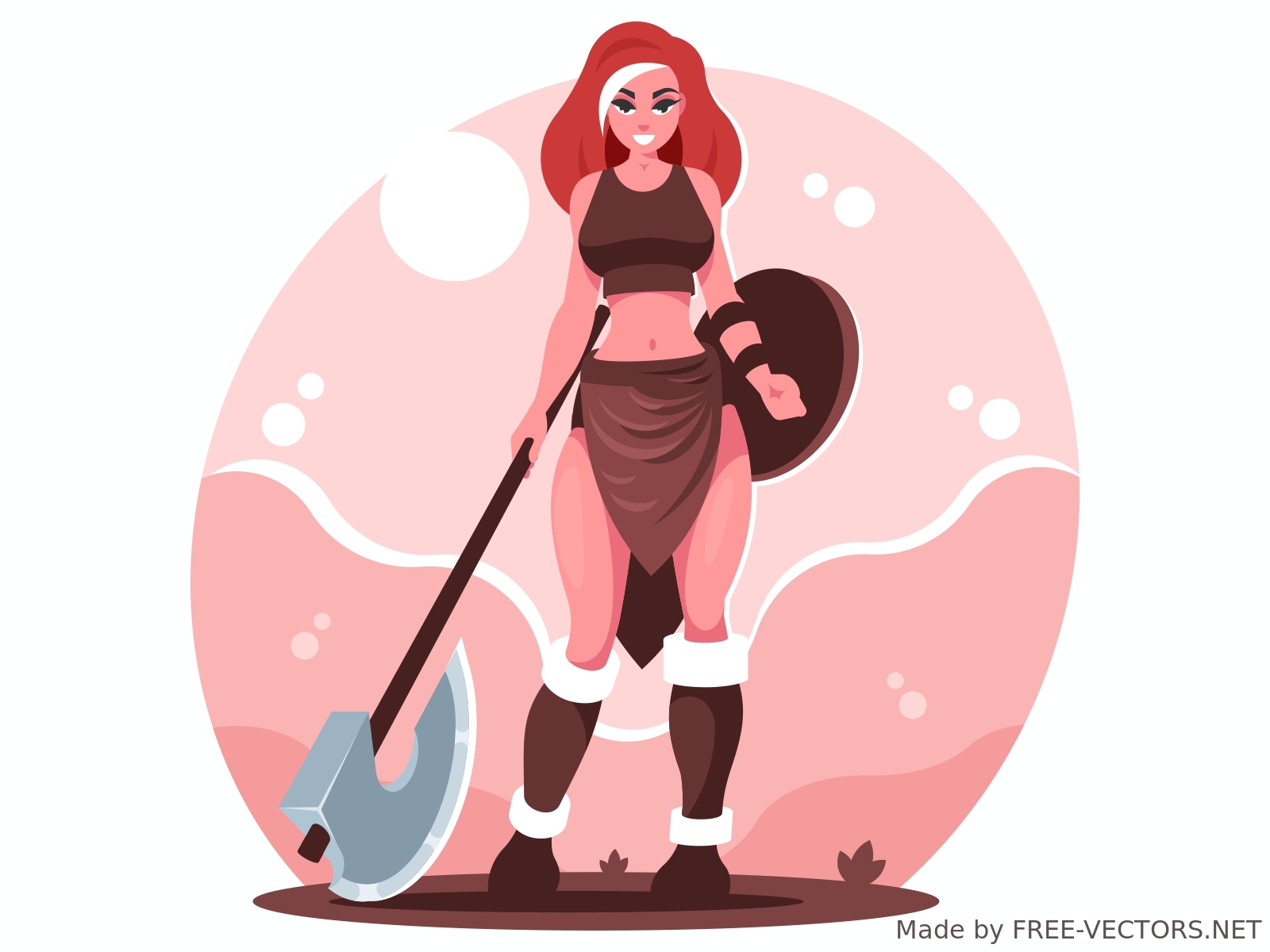 Barbarian woman with ax