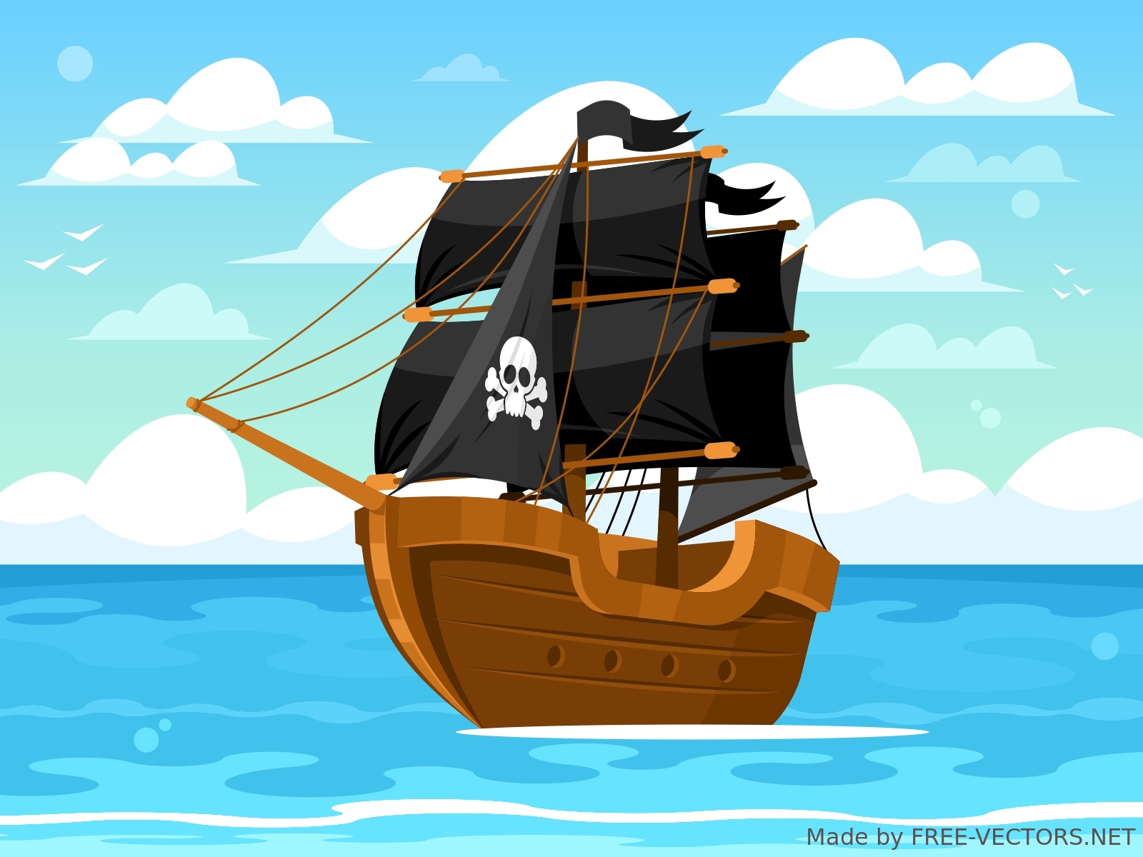 Pirate ship vector