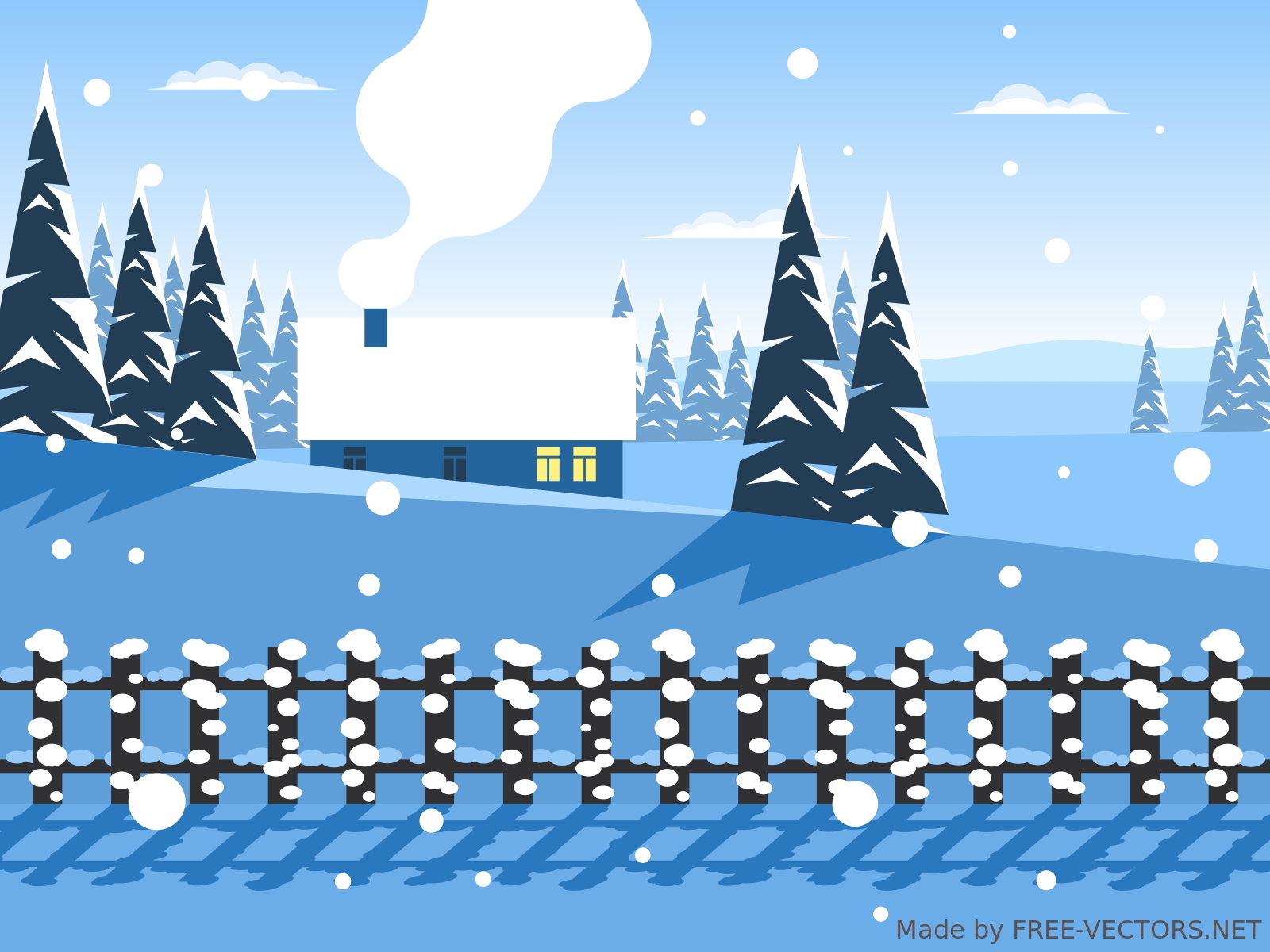 Free Vectors: Winter Backgrounds